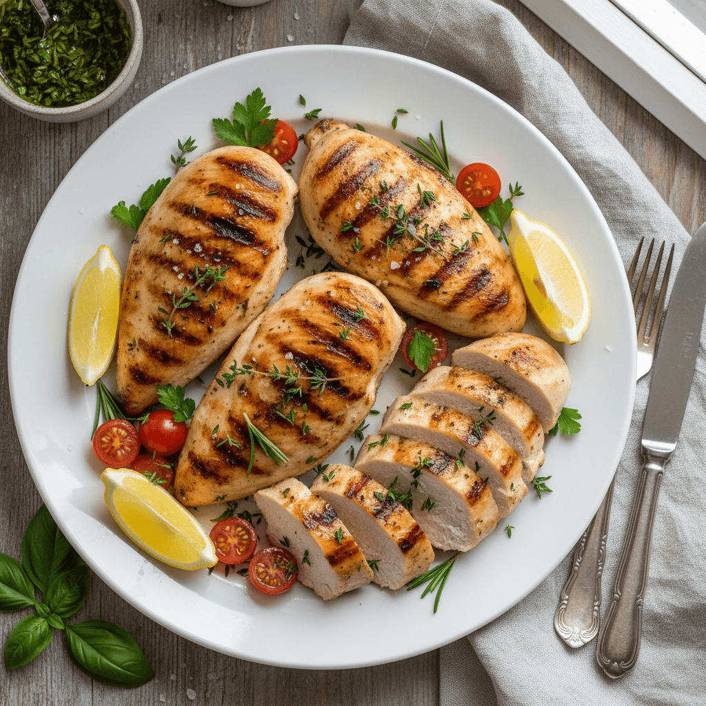 Grilled Chicken Breasts with Lemon Herb Marinade
