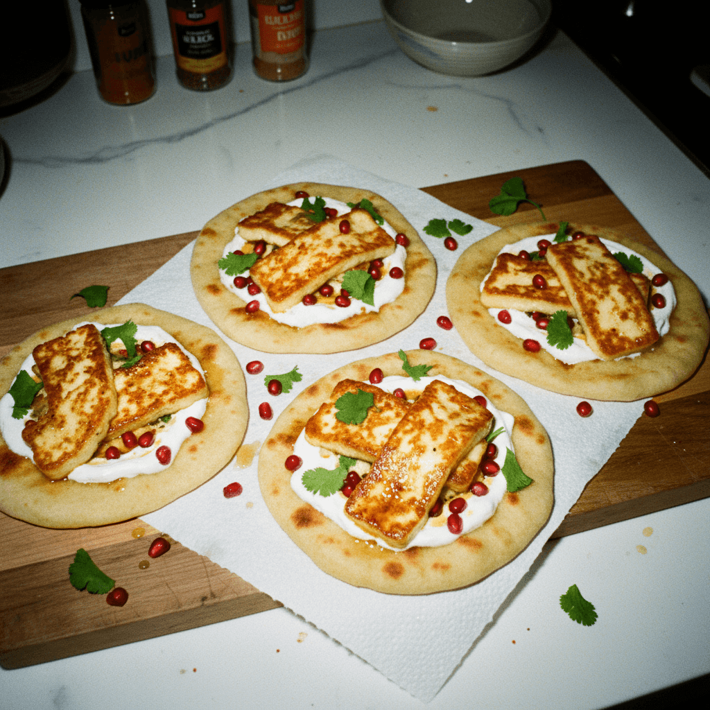 Hot Honey Halloumi Flatbreads