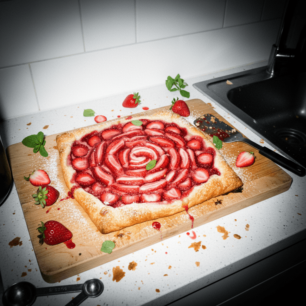 Strawberry Swirl Puff Pastry Tart