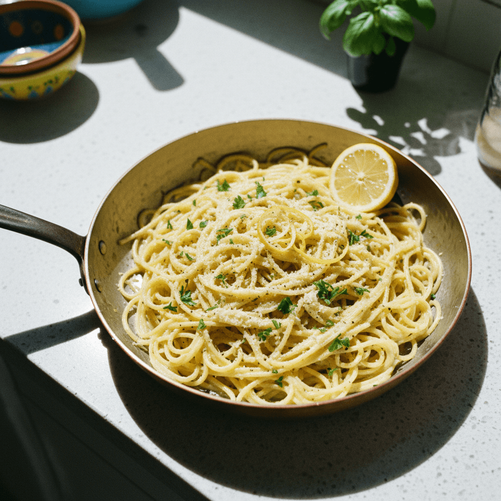 Creamy Lemon Parmesan Spaghetti