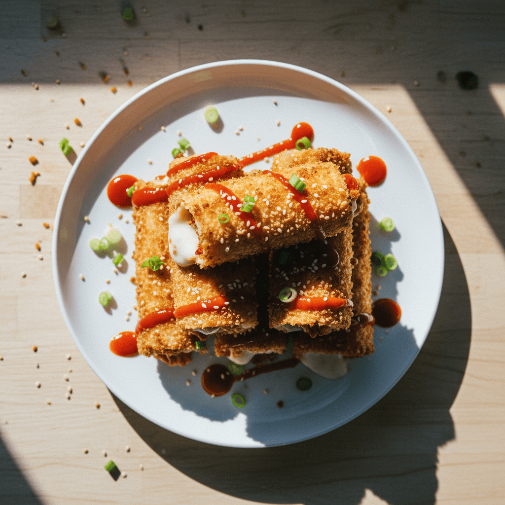 Knusprige Käse-Buldak-Rollen