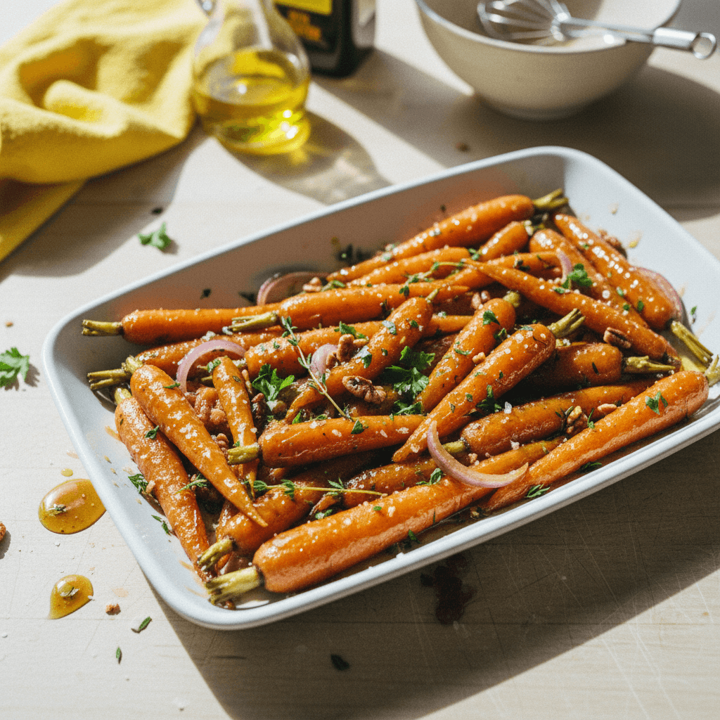 Honey Balsamic Glazed Roasted Carrots