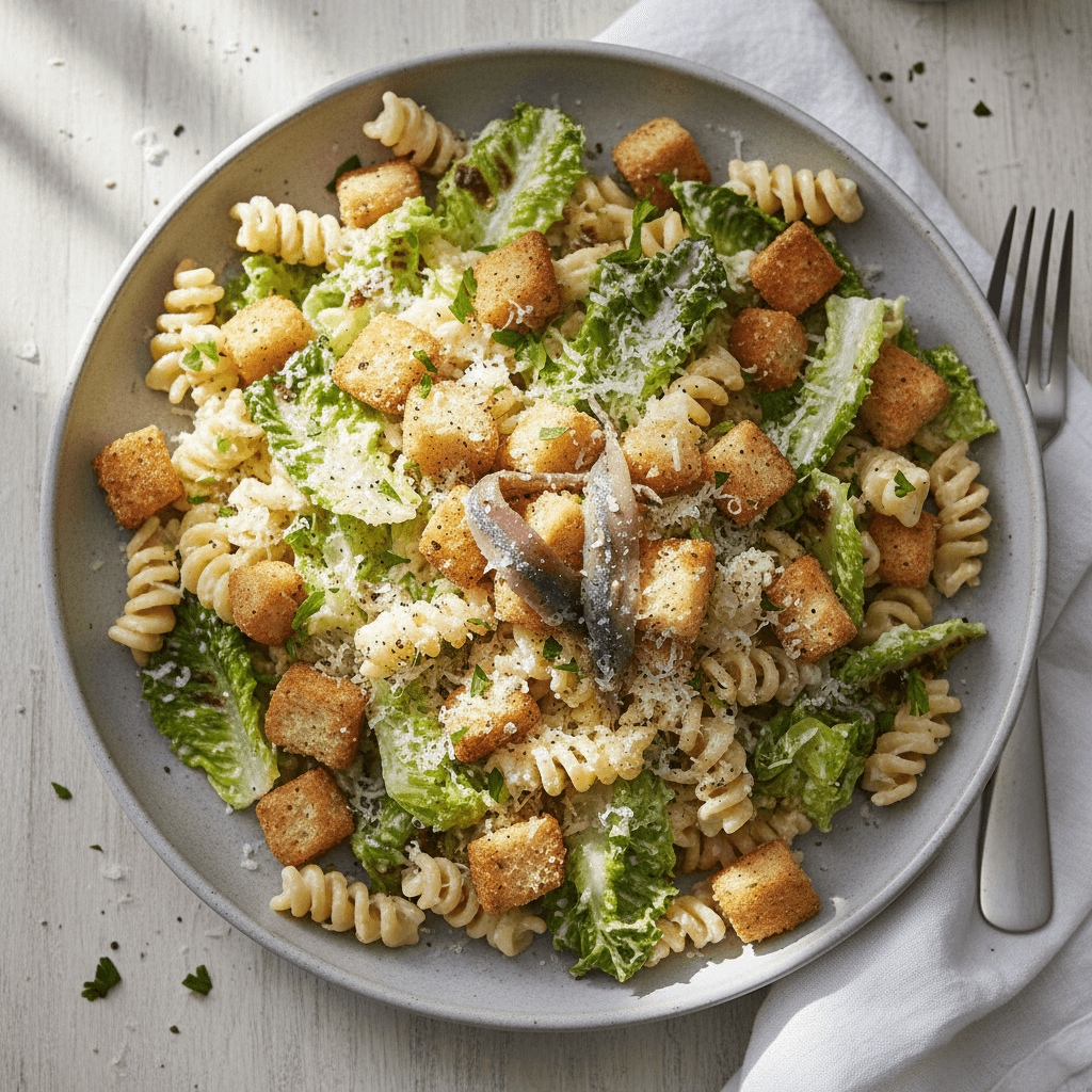 Crispy Caesar Pasta Salad