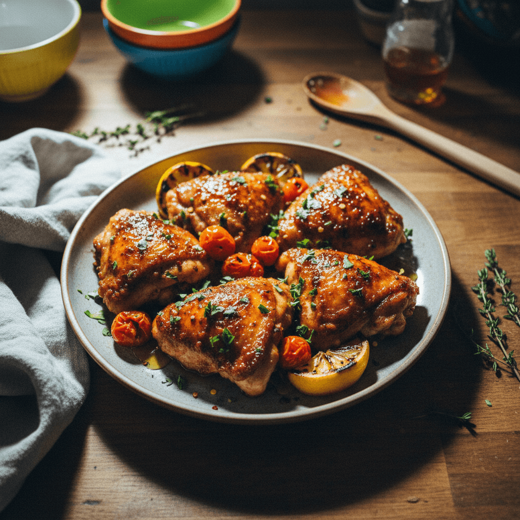 Smoky Paprika Honey Glazed Chicken Thighs