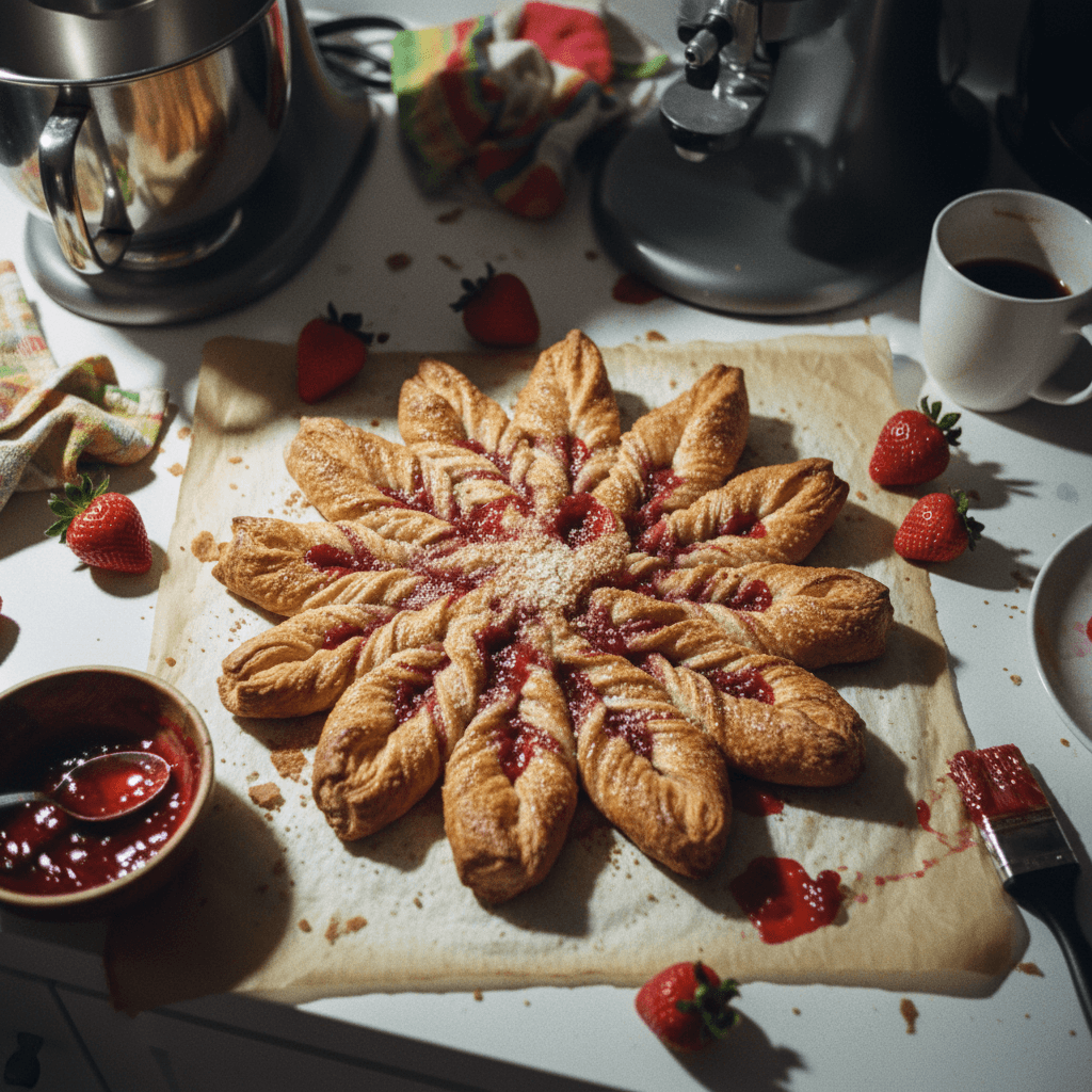Strawberry Puff Pastry Star