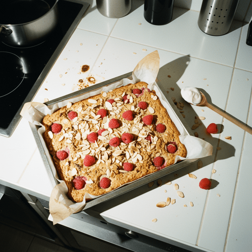 White Choc Raspberry Baked Oats