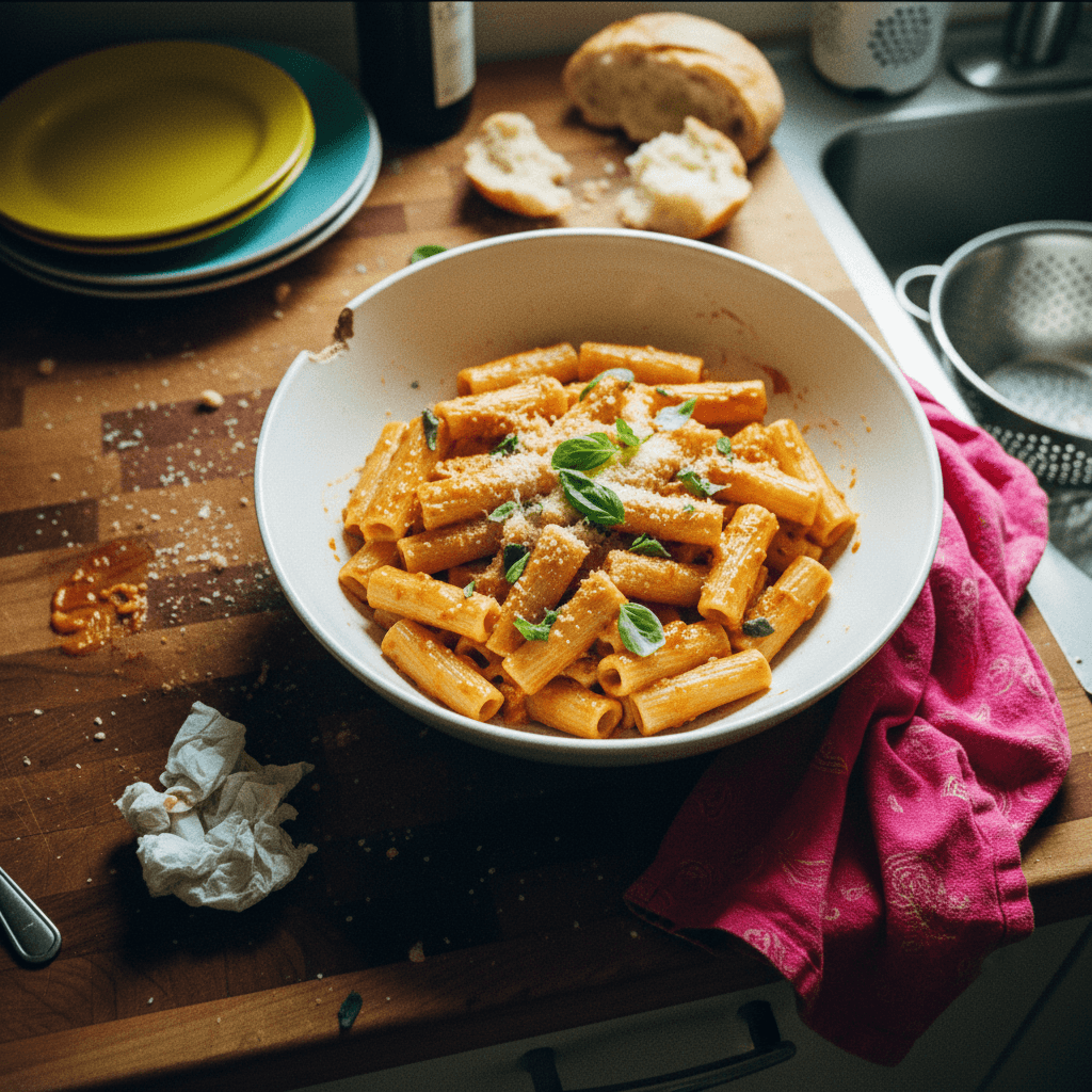 Creamy Tomato and Basil Rigatoni