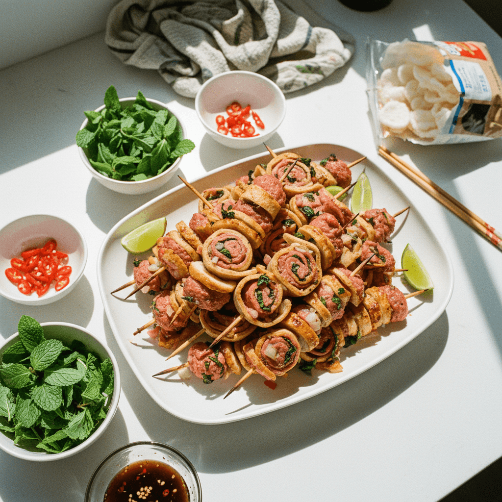 Nem Nuong Tortilla Skewers