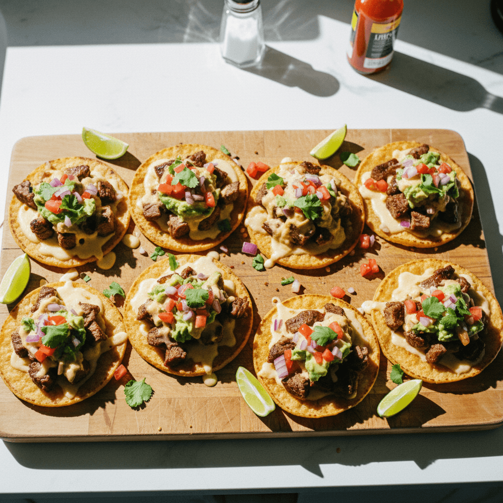 Steak Queso Tostadas