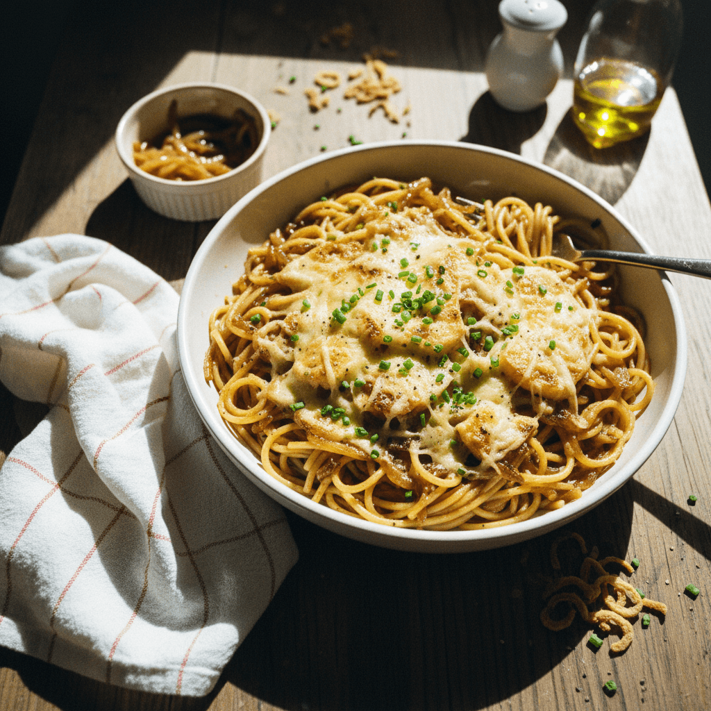 French Onion Spaghetti