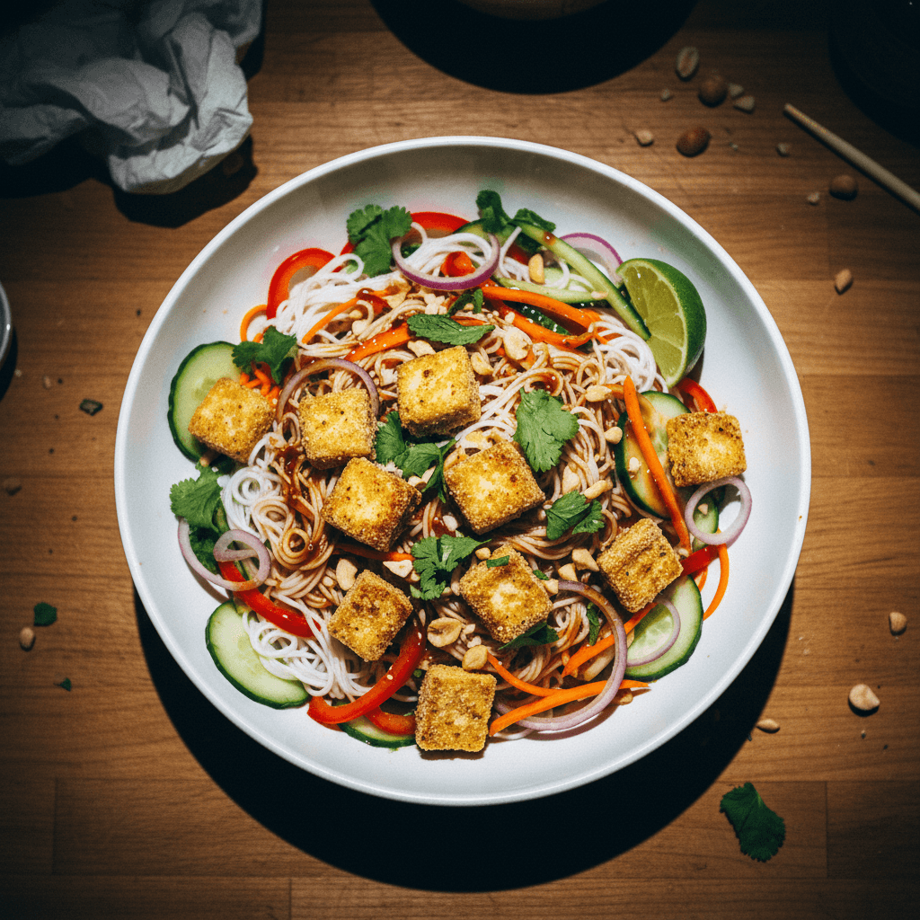 Crack Sauce & Crispy Tofu Noodle Salad