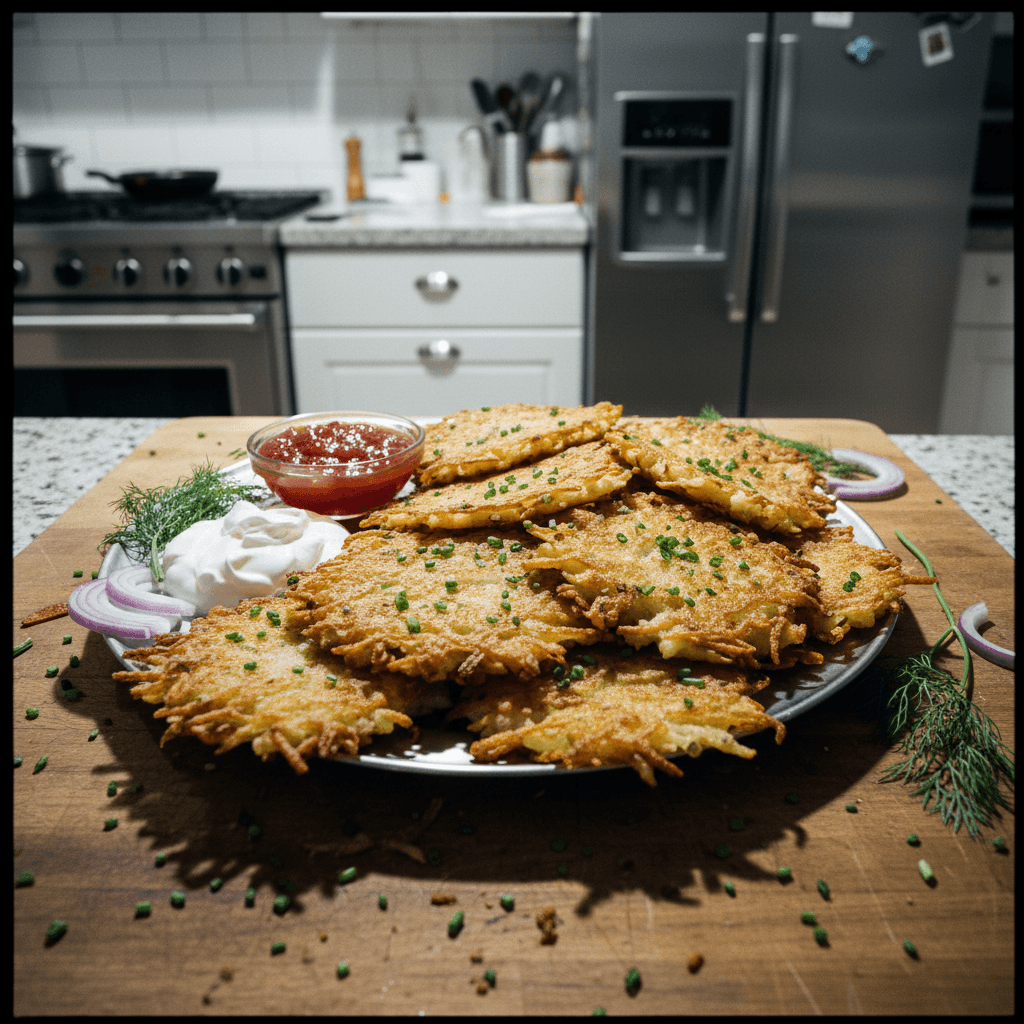 Make-Ahead Crispy Potato Latkes