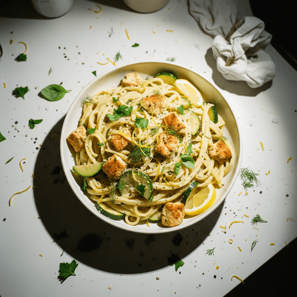 Lemon Herb Chicken Zucchini Pasta
