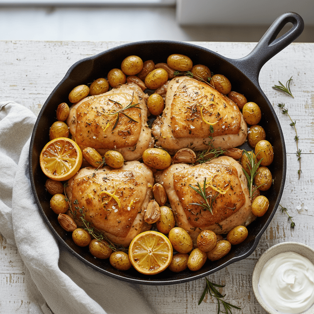 Lemon Herb Roasted Chicken and Potatoes
