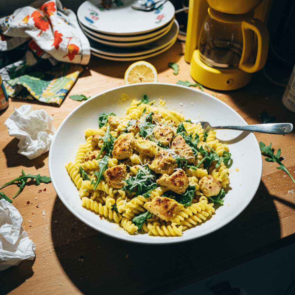TJ's Lemon Chicken & Arugula Pasta
