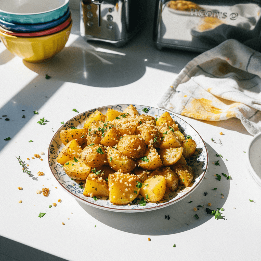 Crispy Garlic Parmesan Roasted Potatoes