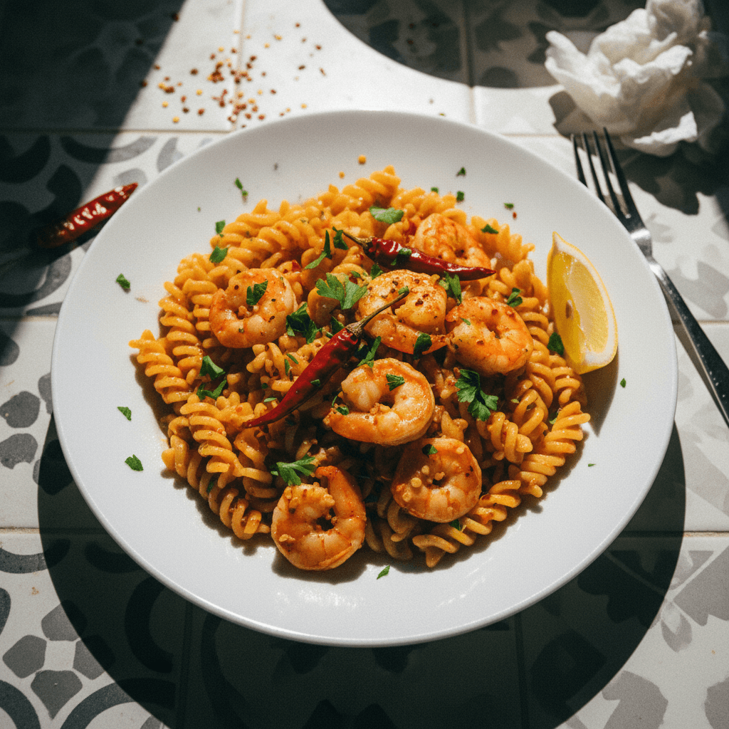 Garlic Chili Shrimp Pasta
