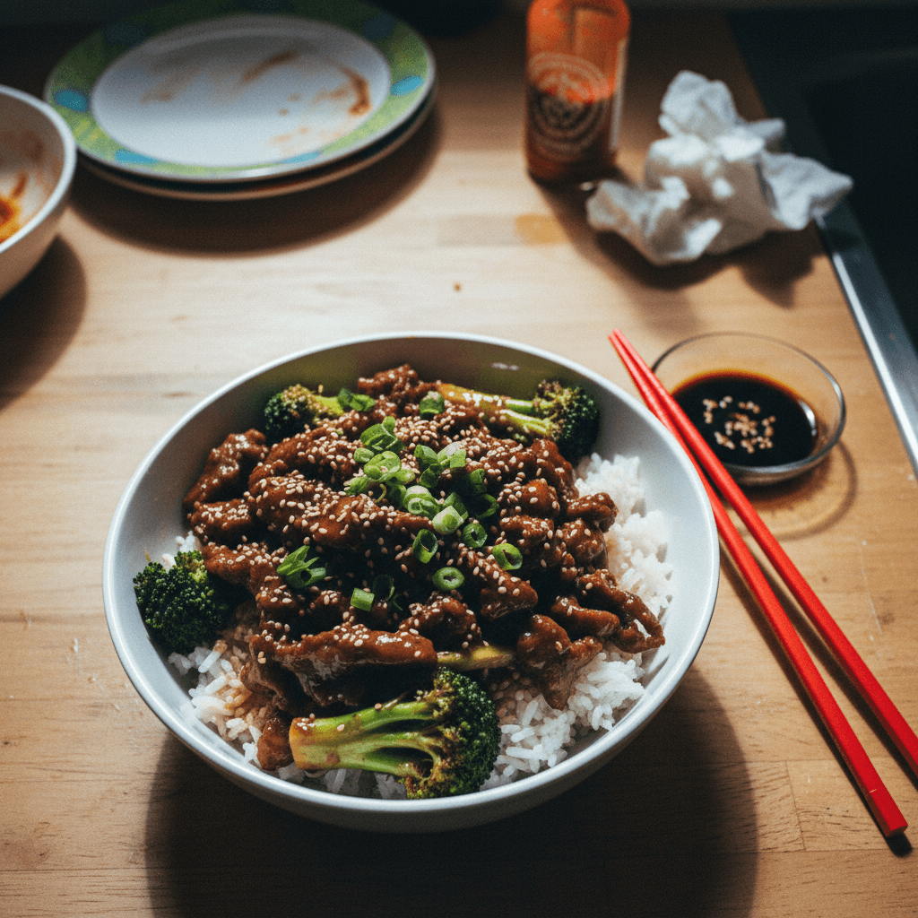 Trader Joe's Quick Beef & Broccoli with Jasmine Rice