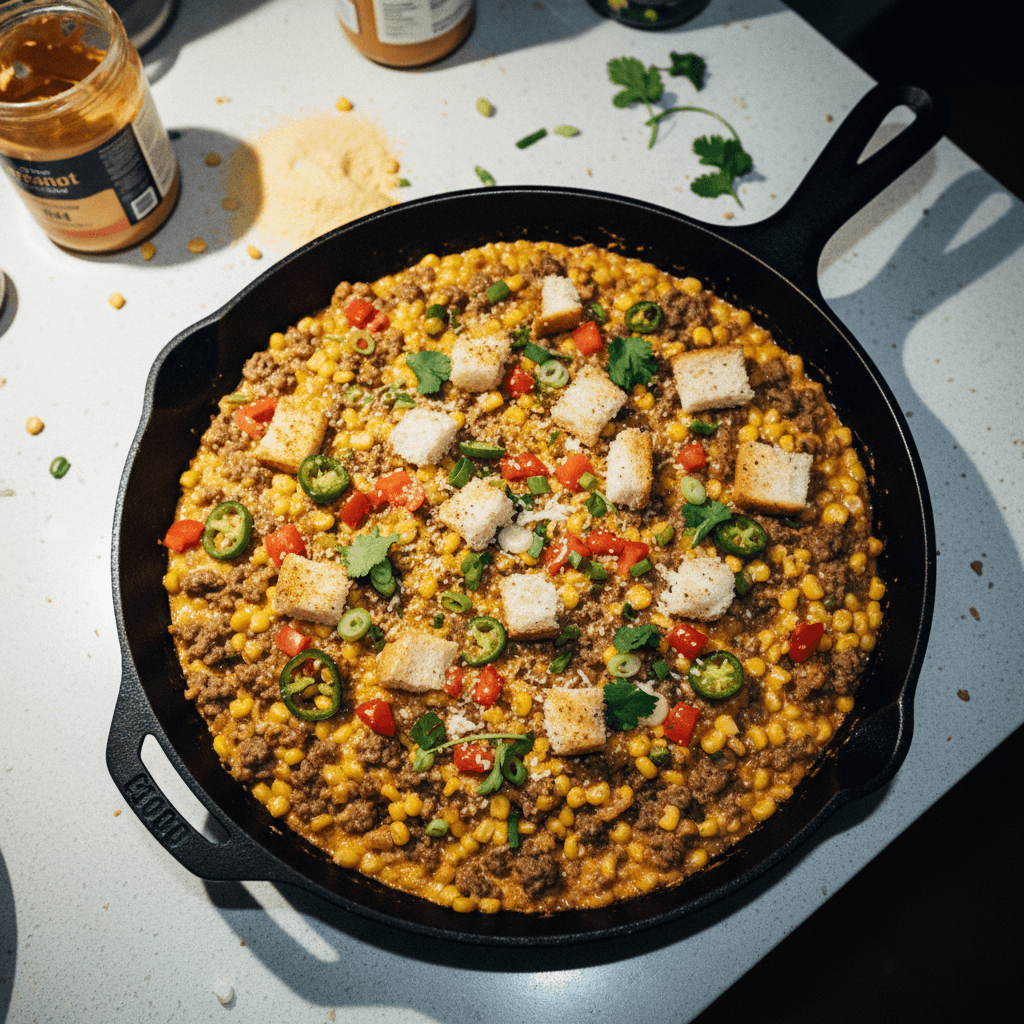 Spicy Corn and Beef Skillet
