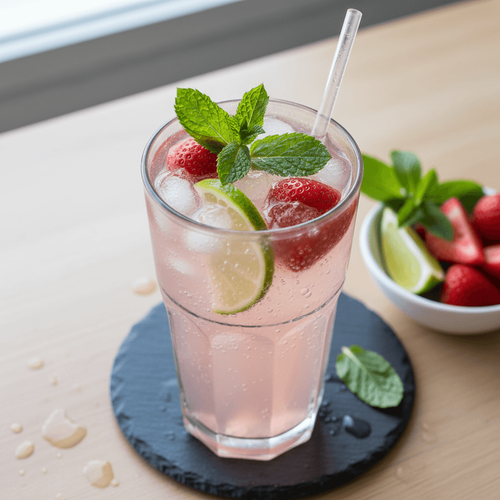 Mint Strawberry Limeade Spritzer