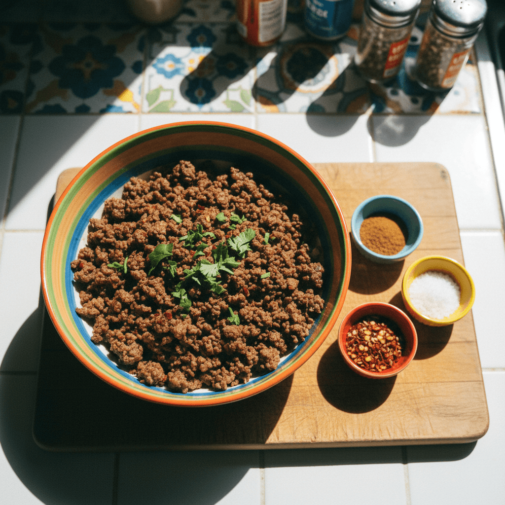 Cinnamon-Seasoned Ground Beef (Browning Technique)