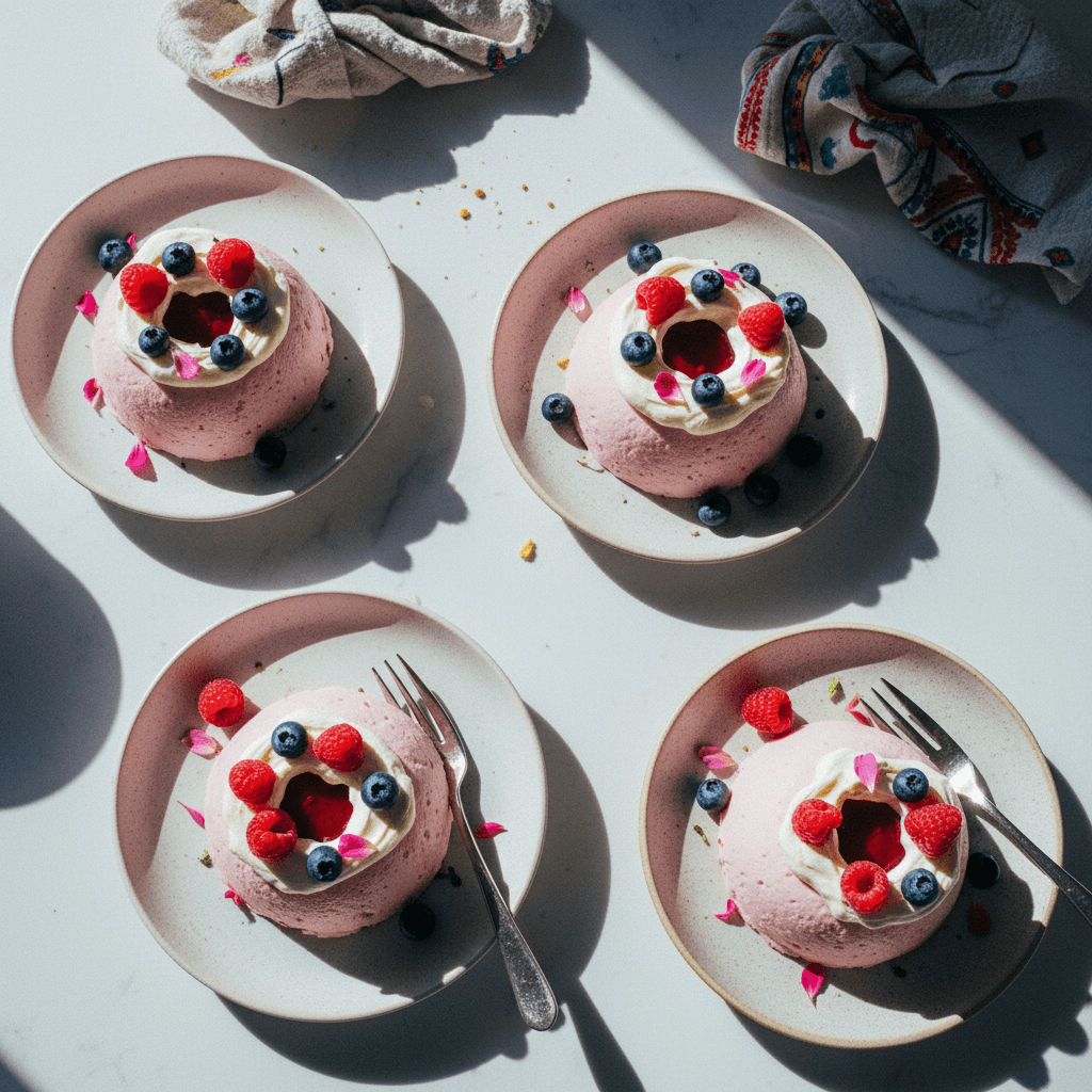 No-Bake Berry Mousse Cakes with Jelly Center
