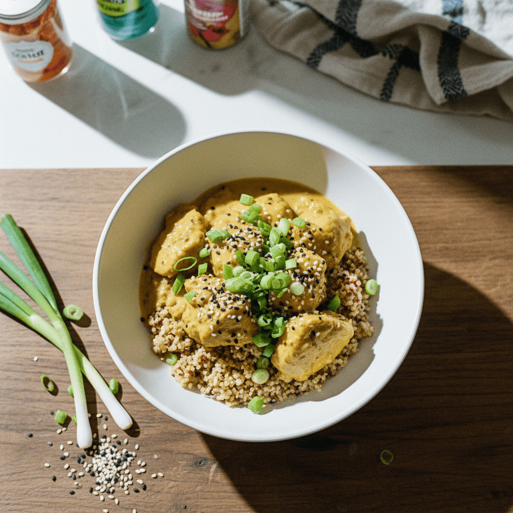 Thai Coconut Chicken with Brown Rice Quinoa Blend
