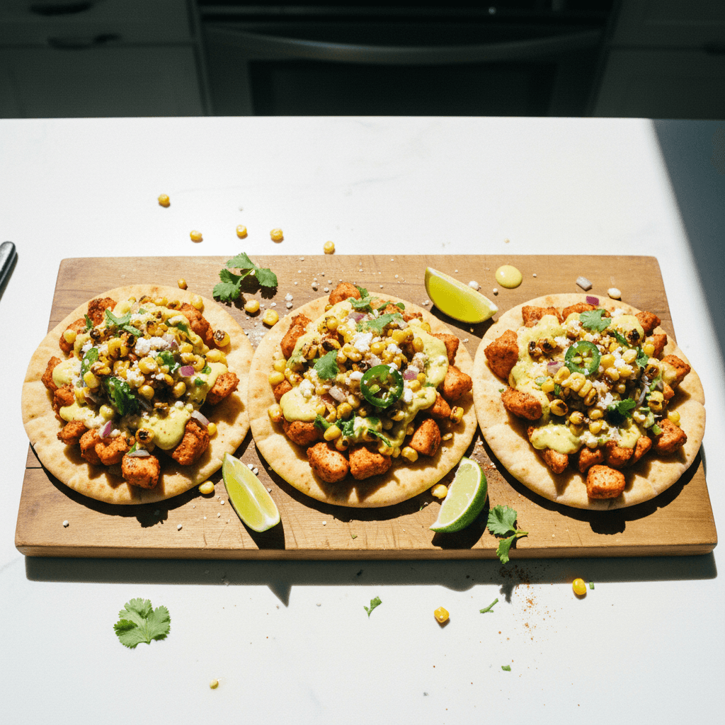 Spicy Elote Chicken Chalupas