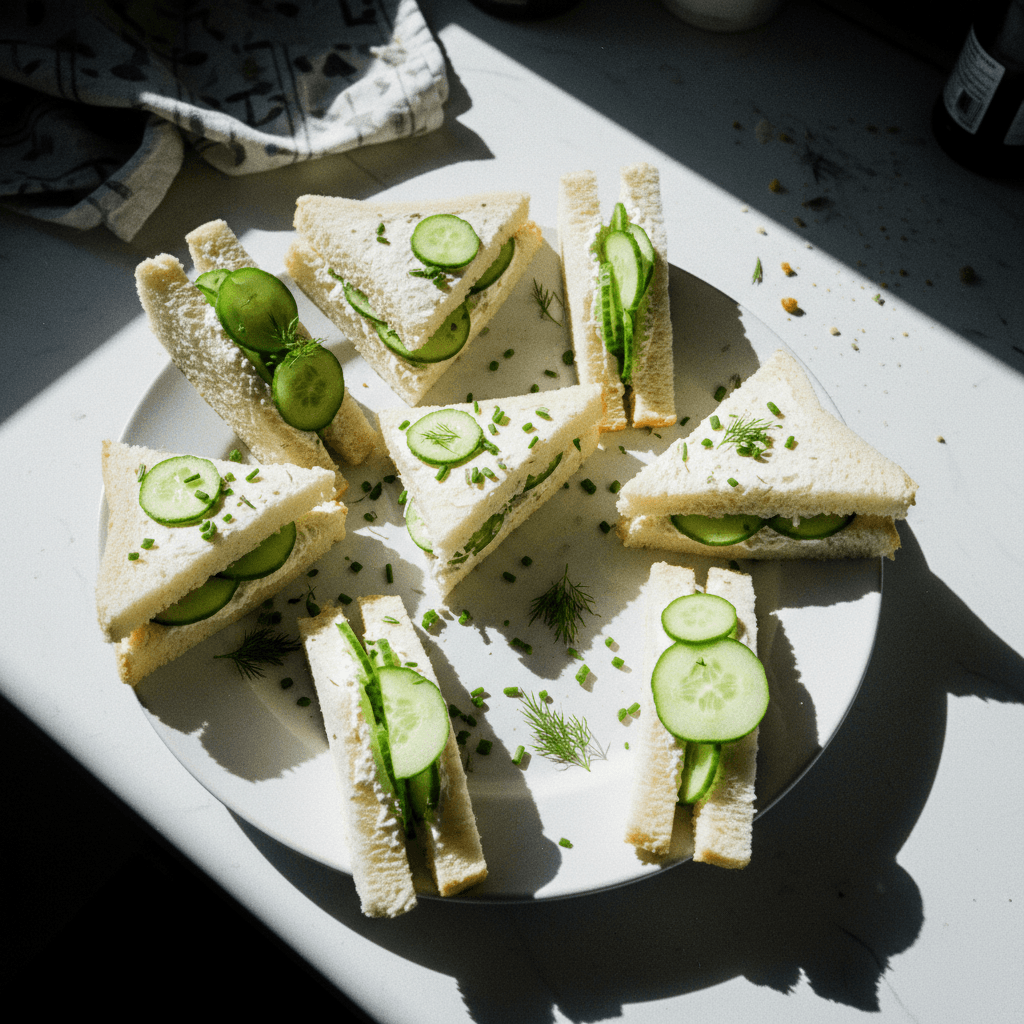 Cucumber and Cream Cheese Finger Sandwiches