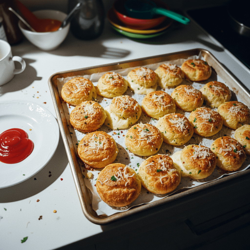 Garlic Parmesan Mozzarella Puffs