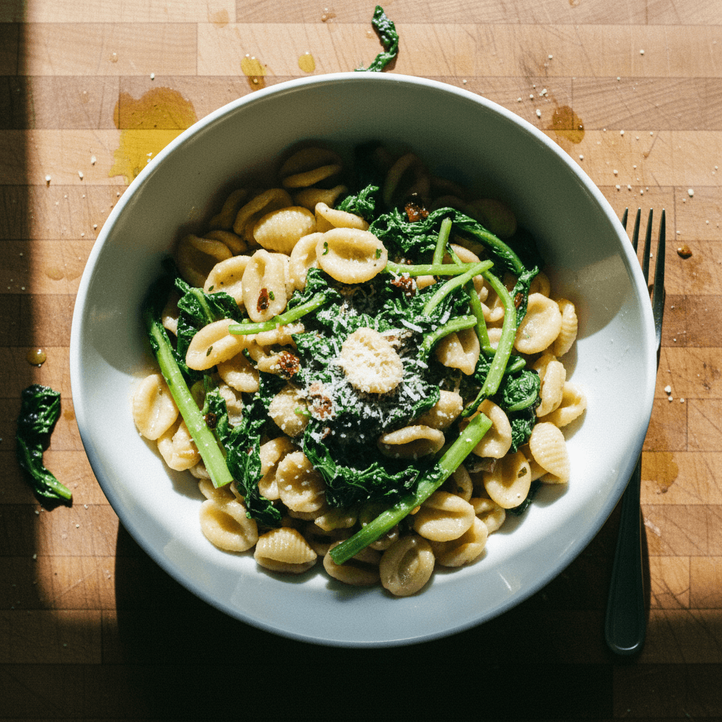 Orecchiette with Sautéed Catalogna Chicory