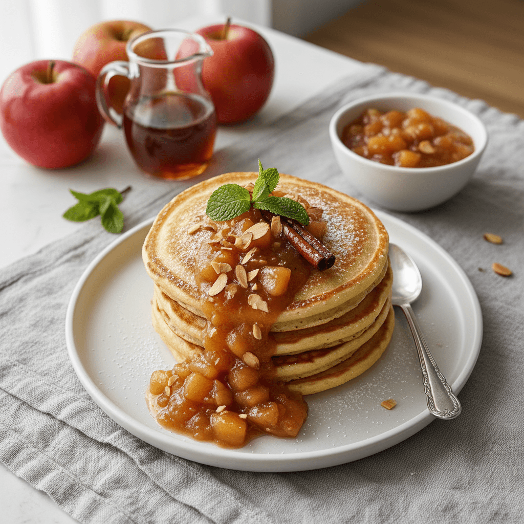 Sourdough Pancakes with Apple Compote
