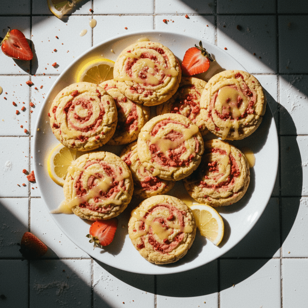 Strawberry Lemon Swirl Cookies