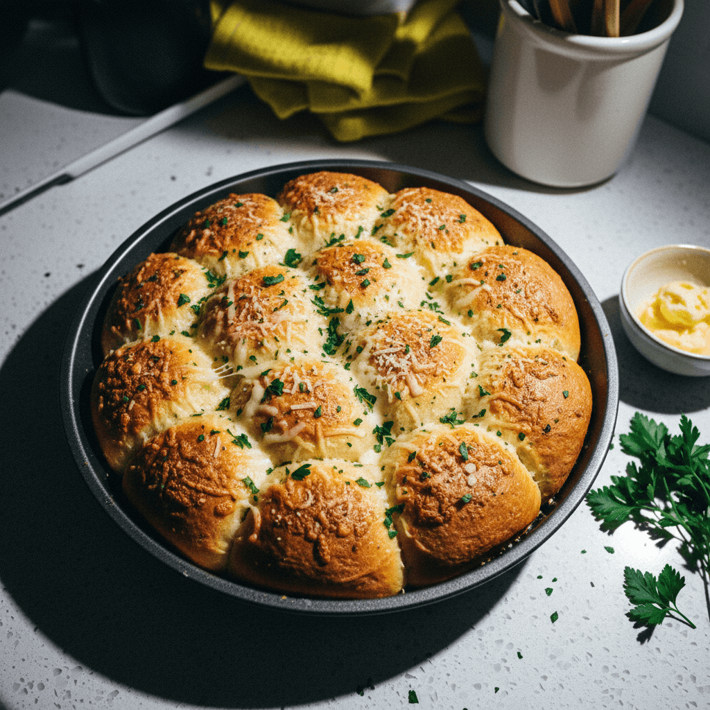 Cheesy Garlic Dinner Rolls