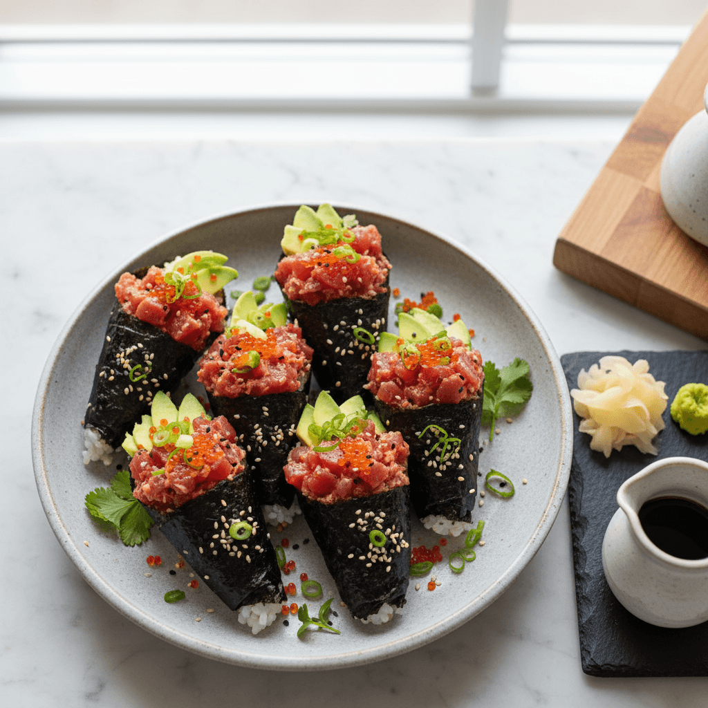 Spicy Tuna Avocado Hand Rolls