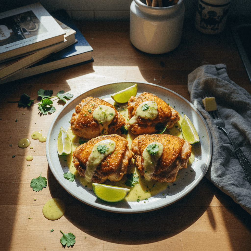 Crispy Chicken with Lime Butter