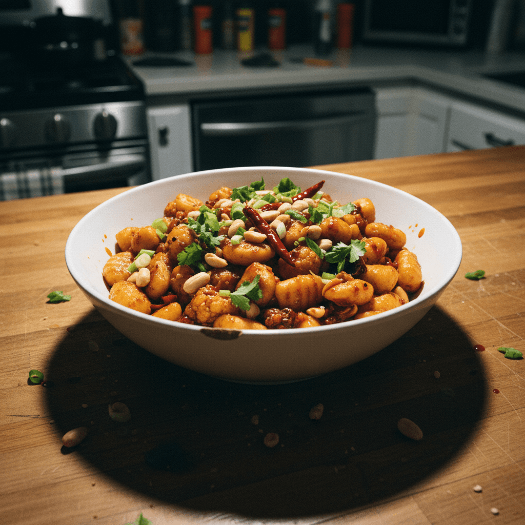 TJ's Spicy Kung Pao Cauliflower Gnocchi