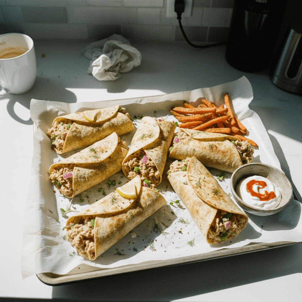 High-Protein Tuna Melt Wraps