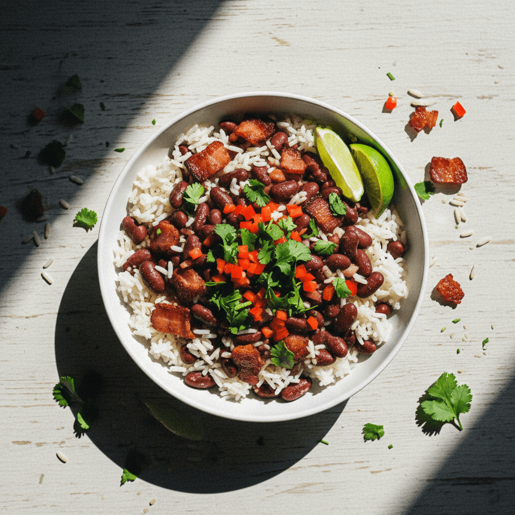 Smoky Bacon and Rice with Kidney Beans