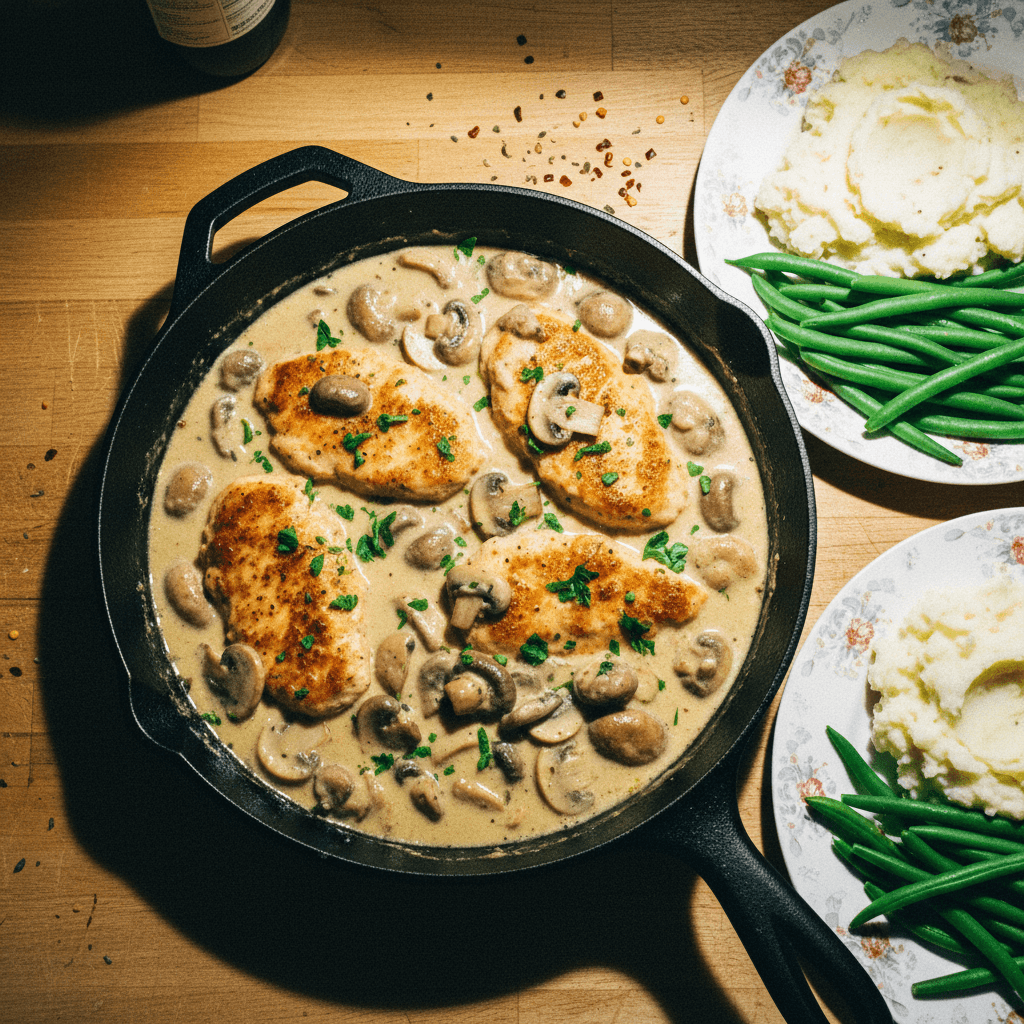One-Pan Creamy Mushroom Chicken