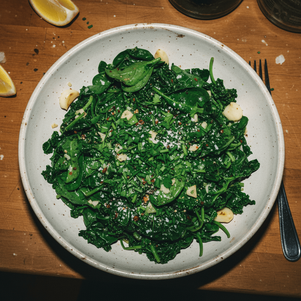 Garlicky Sautéed Organic Greens
