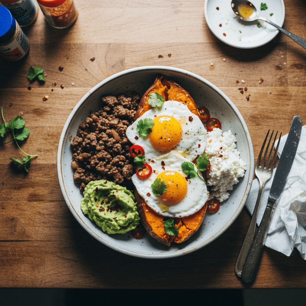 High Protein Beef & Sweet Potato Bowl