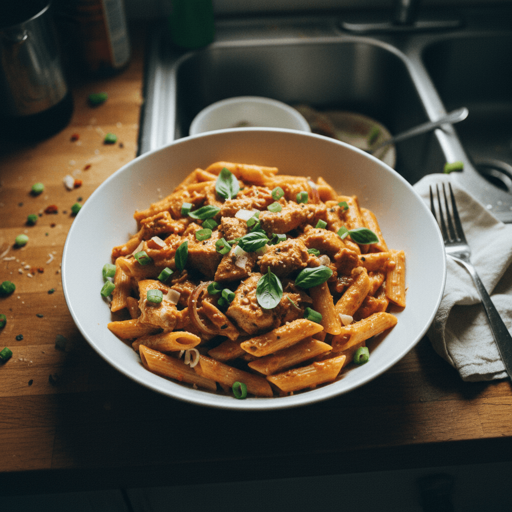 Herbed Chicken Pasta with Tomato Cream