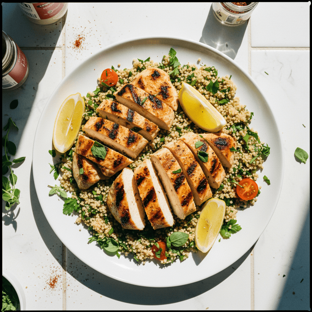 Mediterranean Grilled Chicken with Herbed Quinoa