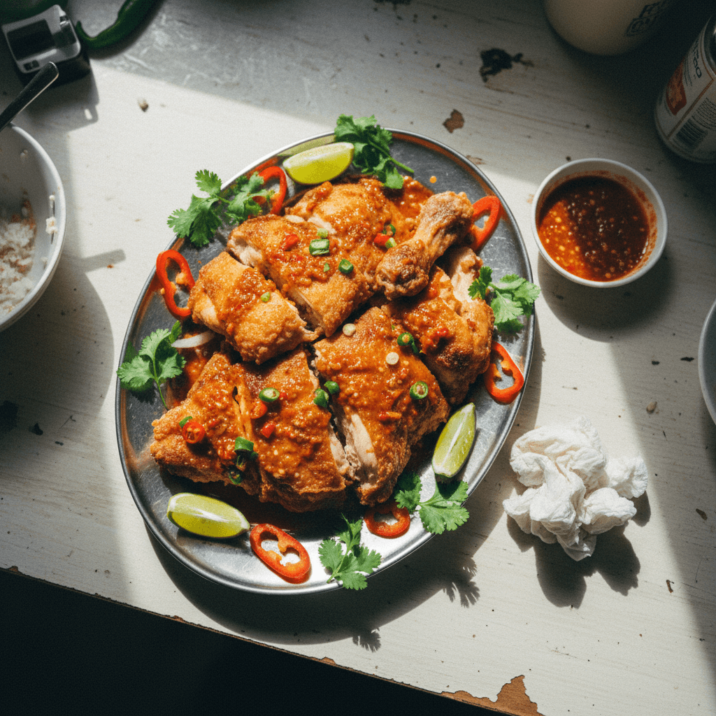 Crispy Skin Chicken with Special Chili Sauce