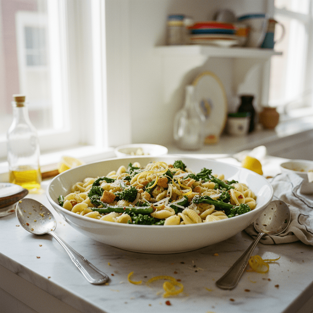 Broccoli Rabe Orecchiette with Toasted Breadcrumbs