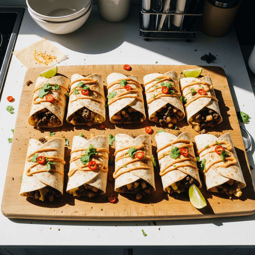 High Protein Loaded Breakfast Burritos