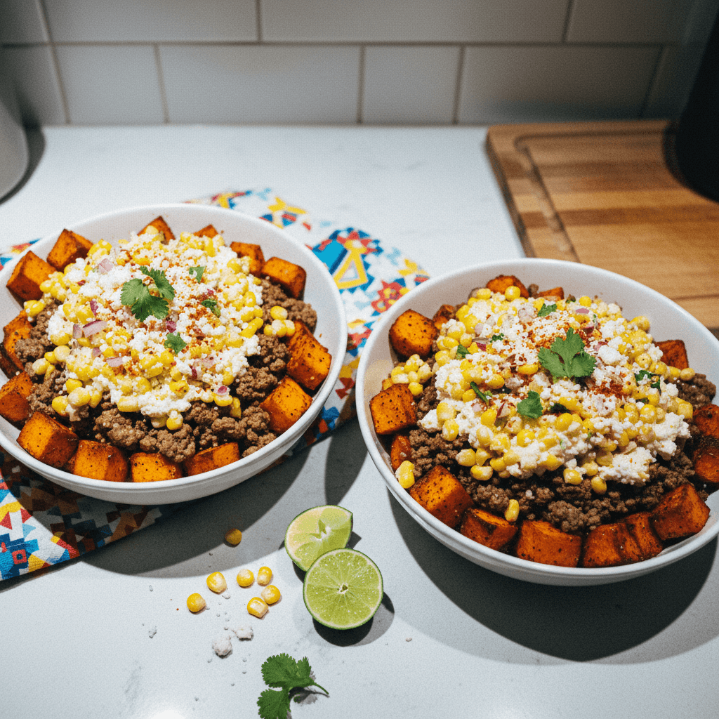 Mexican Street Corn Sweet Potato Bowls