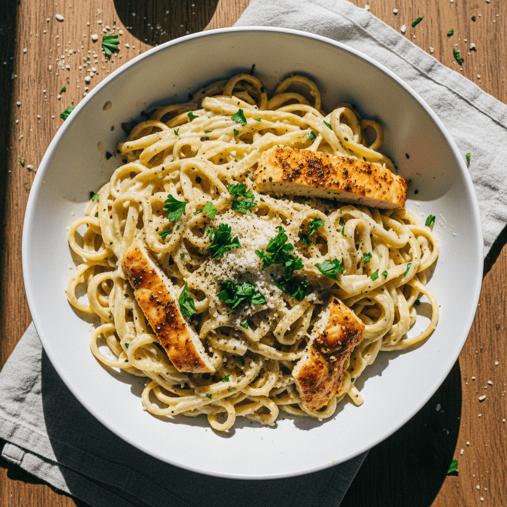 Garlic Parmesan Pasta with Chicken