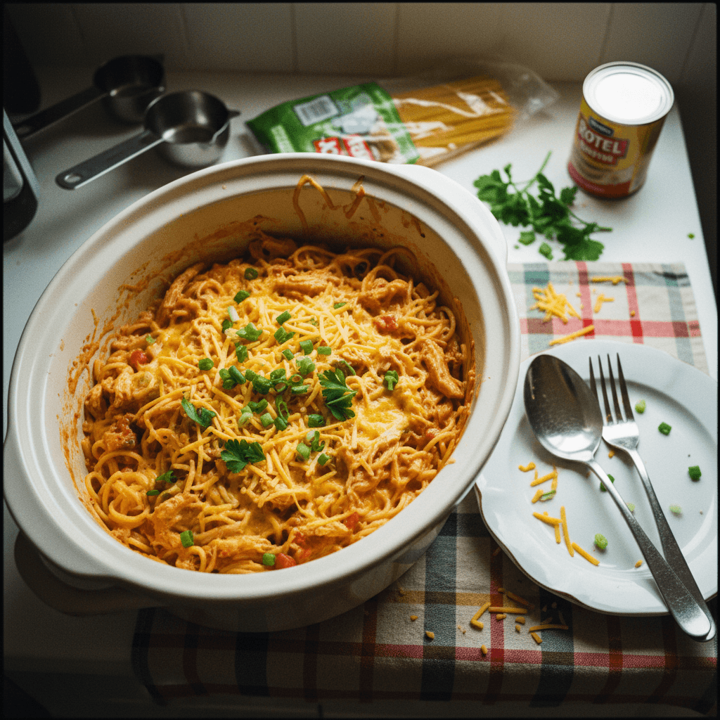 Crockpot Chicken Spaghetti